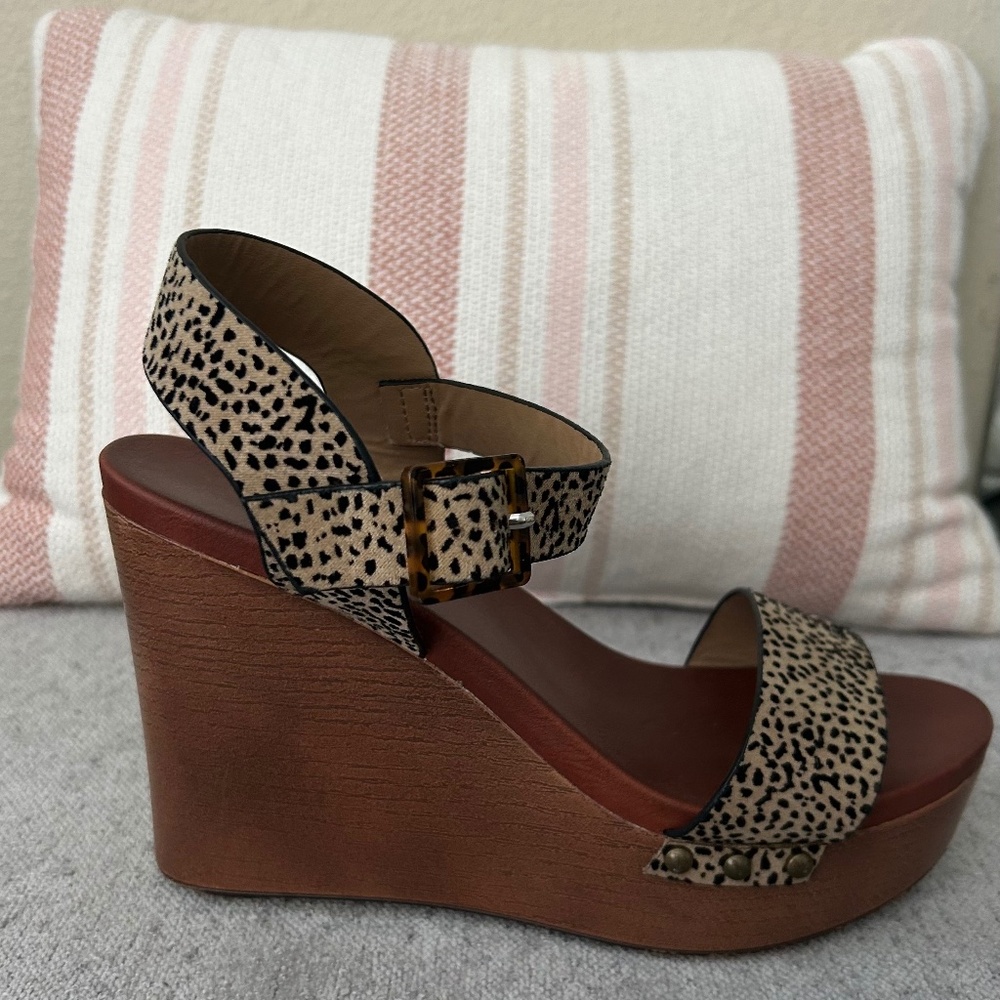 MIA Leopard Print Strap Sandals